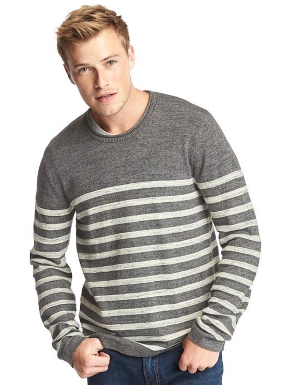 GAP Heathered Stripe Roll-neck Sweater